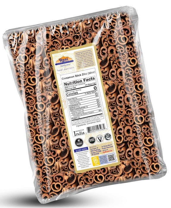 Rani Cinnamon Sticks 32oz (2lbs) 908g Bulk Bag - 175-200 Sticks - Strong Aroma, Perfect for Baking, Cooking & Beverages | 3+ Inches Length - Cassia Saigon Cinnamon from Vietnam | Kosher