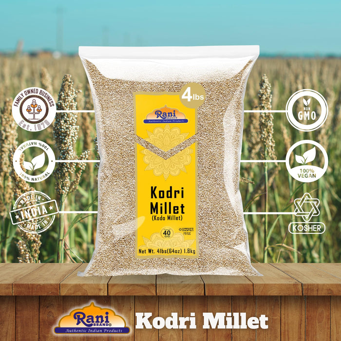 Rani Kodri (Polished Kodo Millet Seeds) Ancient Grains, 64oz (4lbs) 1.81kg ~ All Natural | Gluten Friendly | NON-GMO | Kosher | Vegan | Indian Origin