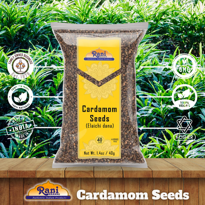 Rani Cardamom (Elachi) Decorticated Seeds Indian Spice 1.4oz (40g) ~ All Natural | Vegan | Gluten Friendly | NON-GMO | Kosher