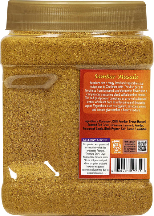 Rani Sambar Masala (Lentil Soup Spice Blend) 16oz (1lb) 454g PET Jar ~ All Natural | Vegan | No Colors | Gluten Friendly | NON-GMO | Kosher | Indian Origin