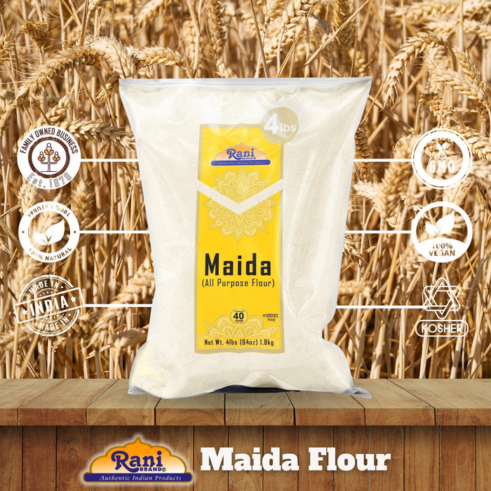 Rani Maida Flour (Indian All Purpose Flour) 64oz (4lbs) 1.81kg, Bulk ~ All Natural | Vegan | Kosher | Indian Origin