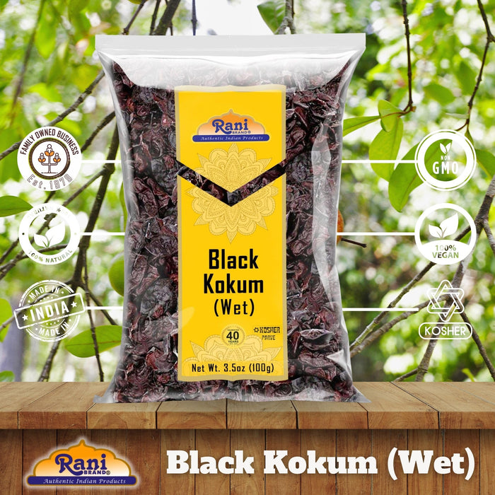 Rani Black Kokum (Wet) Garcinia Indica 3.5oz (100g) ~ All Natural | Gluten Friendly | Vegan | NON-GMO | Kosher | No Salt or fillers | Indian Origin