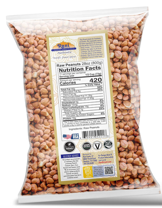 Rani Peanuts, Raw Whole With Skin (uncooked, unsalted) ~ All Natural | Fresh Product of USA ~ Spanish Grade Groundnut / Redskin {9 Sizes Available}