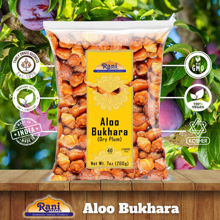 Rani Aloo Bukhara (Dry Plum) 7oz (200g) ~ All Natural | Salt Free | Vegan | Gluten Friendly | NON-GMO | Kosher | Indian Origin