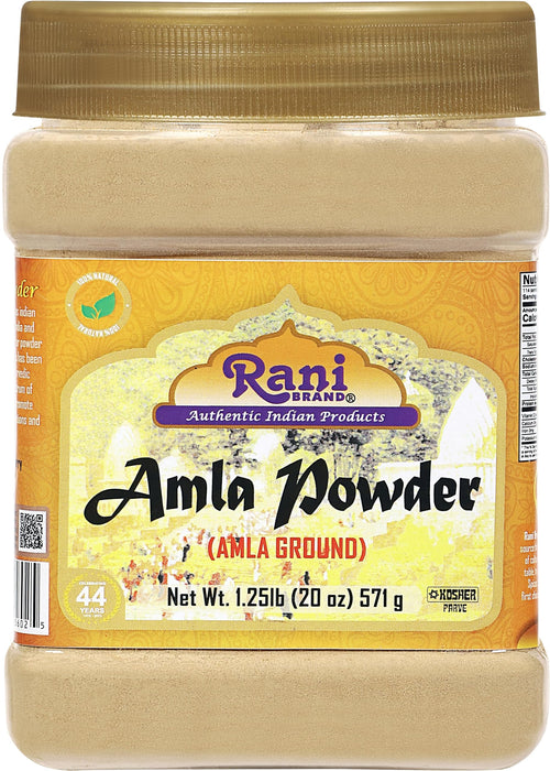 Rani Amla Powder (Indian Gooseberry) 20oz (1.4lbs) 571g PET Jar ~ All Natural | No Color | Gluten Friendly | Vegan | NON-GMO | Kosher | No Salt or fillers | Indian Origin