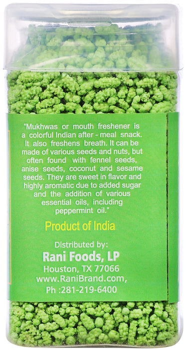 Rani Mint Madrasi Saunf 5.25oz (150g) Vacuum Sealed, Easy Open Top, Resealable Container ~ Indian Tasty Treats | Vegan | Gluten Friendly | NON-GMO | Indian Origin