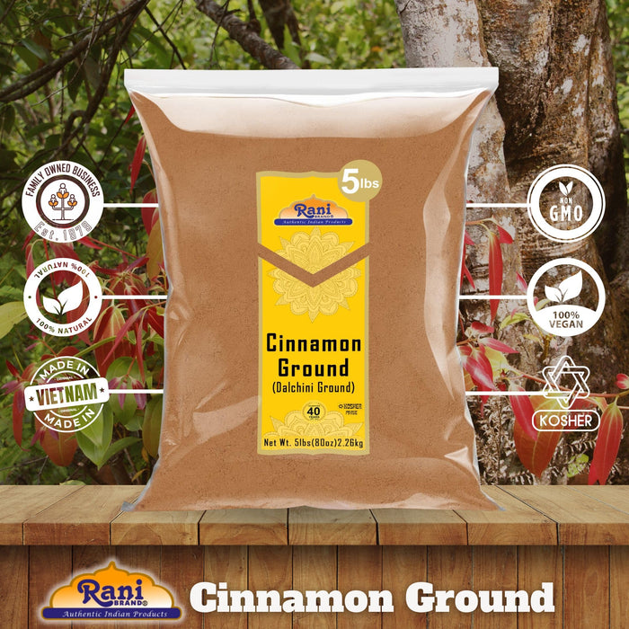 Rani Cinnamon Powder (Ground) Spice 80oz (5lbs) 2.27kg Bulk ~ All Natural | Salt-Free | Vegan | No Colors | Gluten Friendly | NON-GMO | Kosher