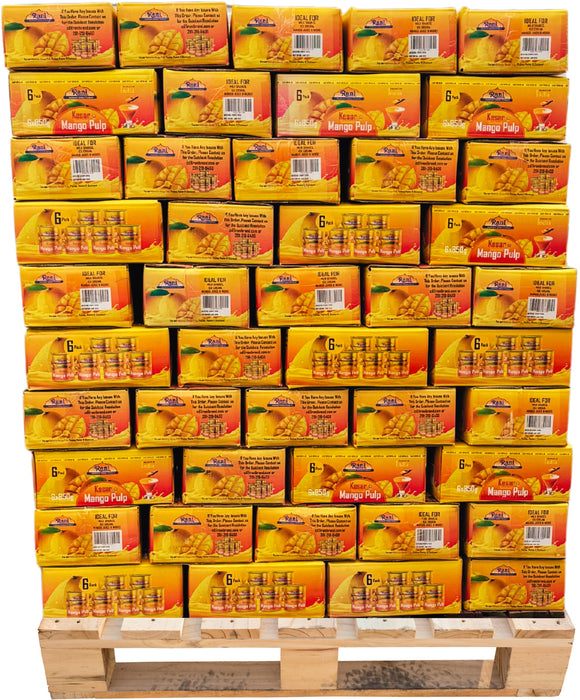 Rani Mango Pulp Puree (Makes Mango Lassi Shakes) Kesar Sweetened 30oz (1.875lbs) 850g Pack of 6, 160 cases Pallet ~ Kosher | All Natural | NON-GMO | Vegan | No colors | Gluten Friendly | Indian Origin