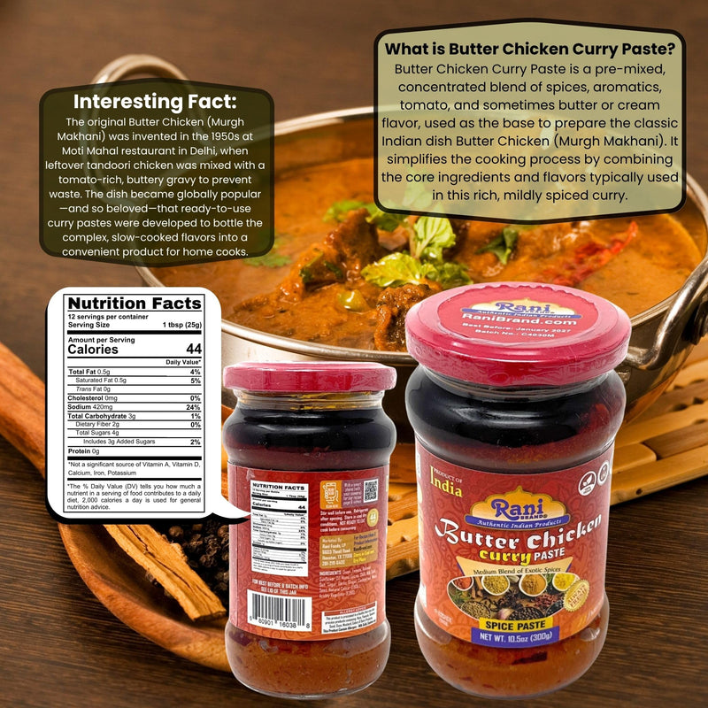 Rani Butter Chicken Curry Paste 10.5oz (300g) Glass Jar ~ Easy to Use | Vegan | No Colors | All Natural | NON-GMO | Kosher | Gluten Free | Indian Origin