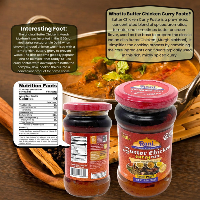 Rani Butter Chicken Curry Paste 10.5oz (300g) Glass Jar ~ Easy to Use | Vegan | No Colors | All Natural | NON-GMO | Kosher | Gluten Free | Indian Origin