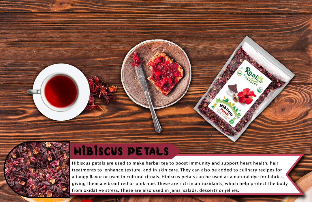 Rani Organic Hibiscus Powder (Hibiscus Rosa-sinensis) 7oz (200g) ~ All Natural | No Color | Gluten Friendly | Vegan | Non-GMO | Kosher | No Salt or fillers | Indian Origin | USDA Organic Certified
