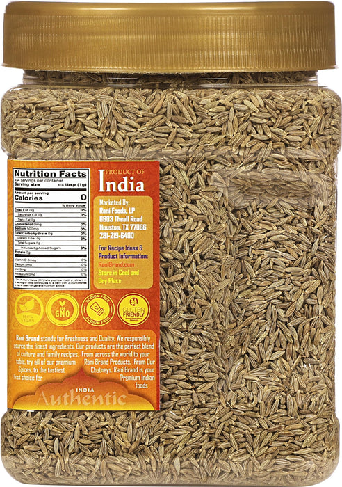 Rani Cumin Seeds Whole (Jeera) Spice 16oz (454g) 1lb PET Jar ~ All Natural | Gluten Friendly | NON-GMO | Vegan | Kosher | Indian Origin