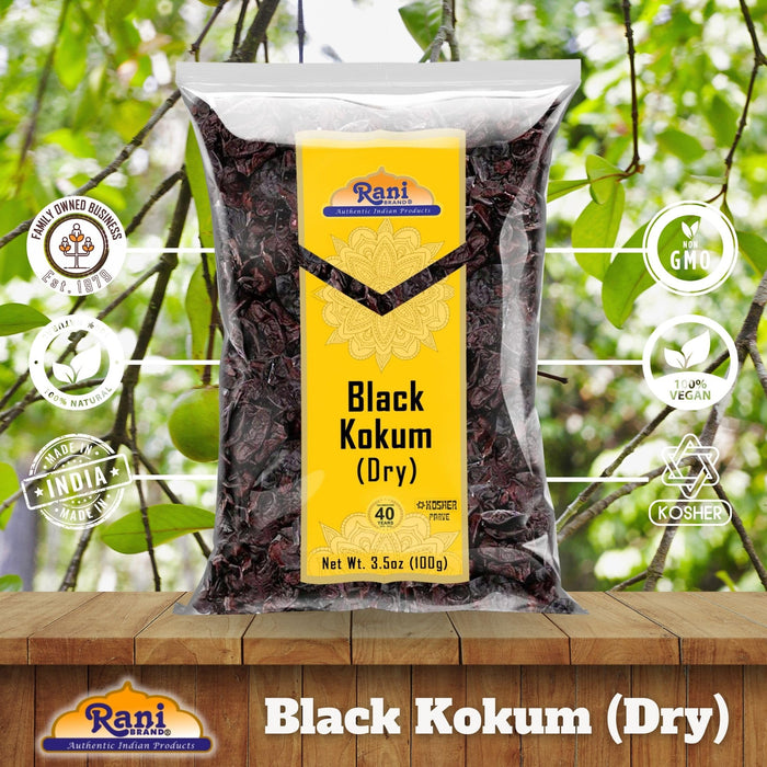 Rani Black Kokum (Dry) Garcinia Indica 3.5oz (100g) ~ All Natural | Gluten Friendly | Vegan | NON-GMO | Kosher | No Salt or fillers | Indian Origin