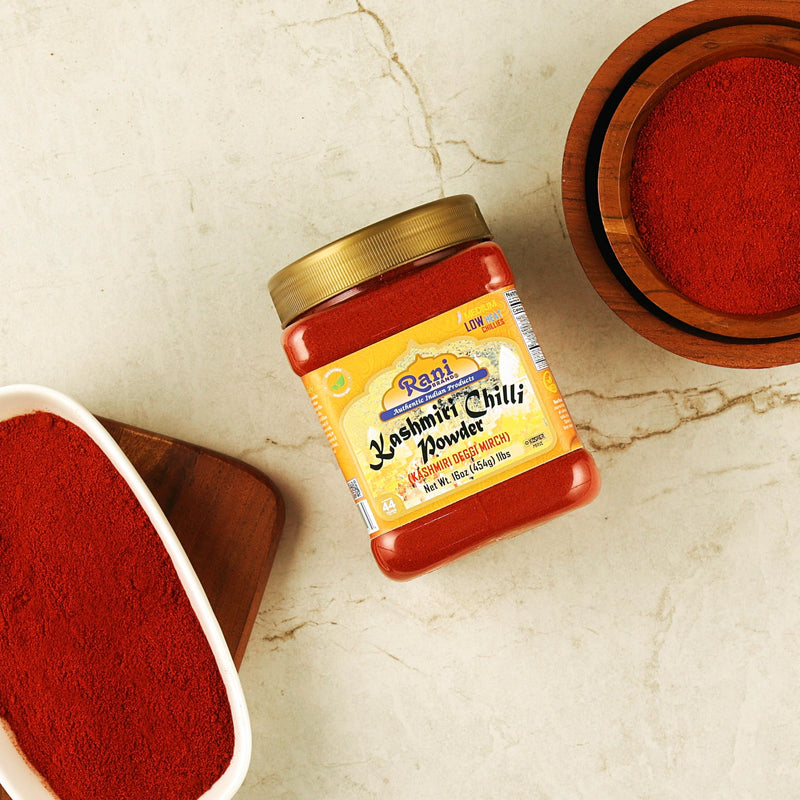 Rani Kashmiri Chilli Powder (Deggi Mirch) 16oz (1lb) 454g PET Jar ~ Natural | Salt-Free | Vegan | Gluten Friendly | NON-GMO | Kosher | Perfect for Deviled Eggs & Other Low Heat Dishes