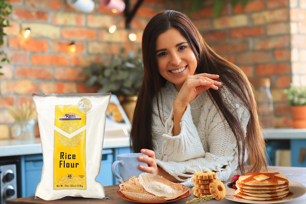 Rani Rice (White) Flour 32oz 2lbs (908g) ~ All Natural | Gluten Friendly | Vegan | NON-GMO | Kosher | Indian Origin