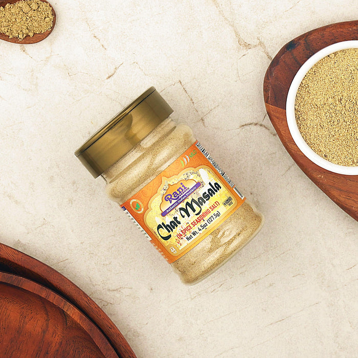 Rani Chat Masala (14 Spice Seasoning Salt) Tangy Indian Seasoning 4.5oz (127.5g) PET Jar ~ All Natural | No MSG | Kosher | Vegan | No Colors | Gluten Friendly