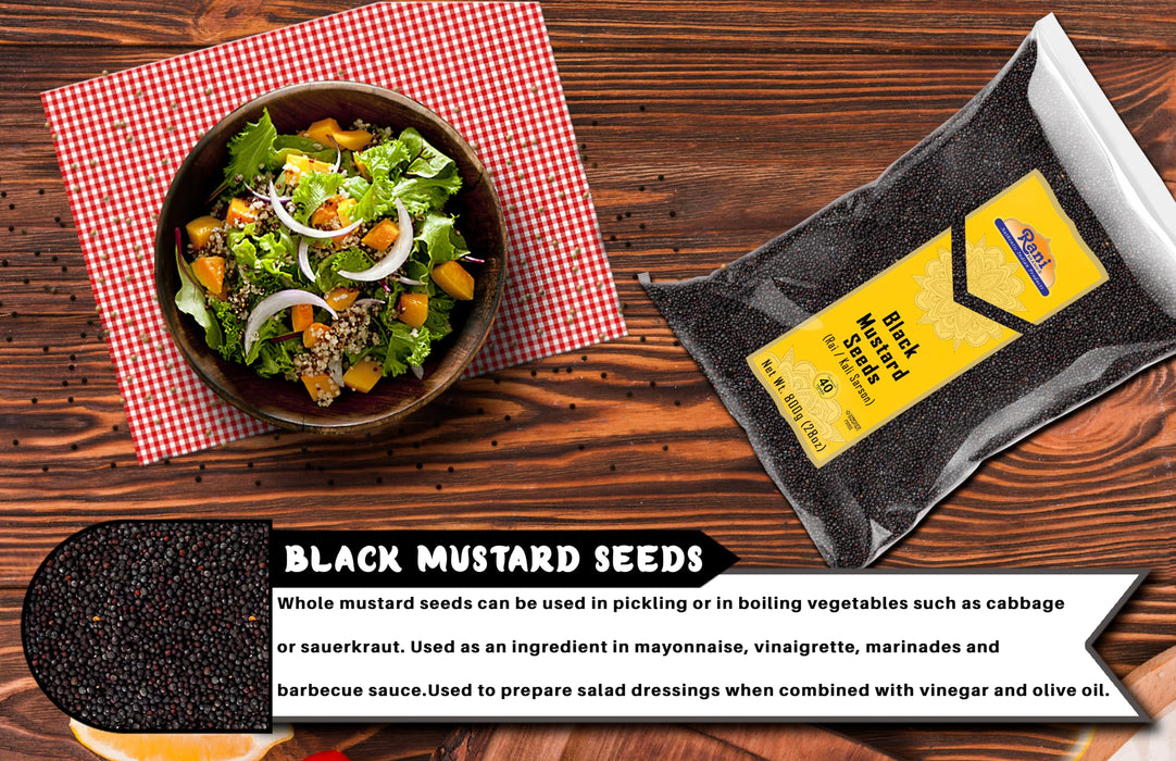 Rani Black Mustard Seeds Whole {10 Sizes Available}