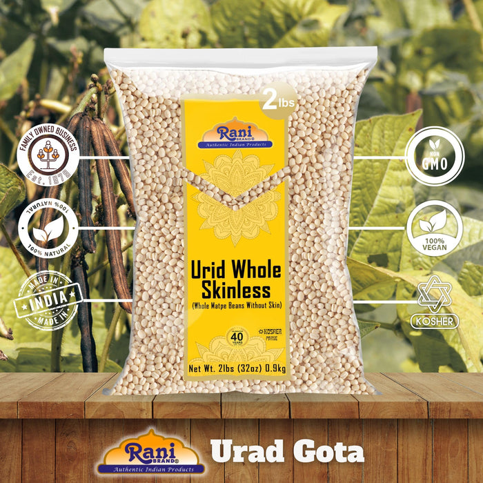 Rani Urid/Urad Gota White (Matpe Beans Skinless) Indian Lentils 32oz (2lbs) 908g ~ All Natural | Gluten Friendly | NON-GMO | Kosher | Vegan | Indian Origin