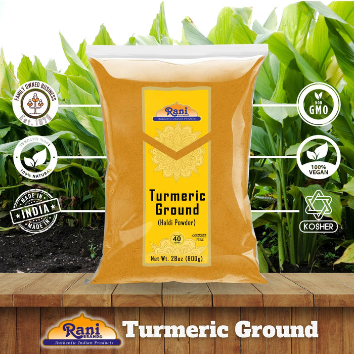 Rani Turmeric (Haldi) Root Powder Spice, (High Curcumin Content) 28oz (800g) ~ All Natural | 100% Pure, Salt Free | Vegan | Gluten Friendly | NON-GMO | Kosher | Indian Origin