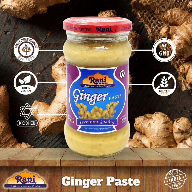 Rani Ginger Cooking Paste 10.5oz (300g) Glass Jar ~ Vegan | Gluten Free | NON-GMO | No Colors | Indian Origin
