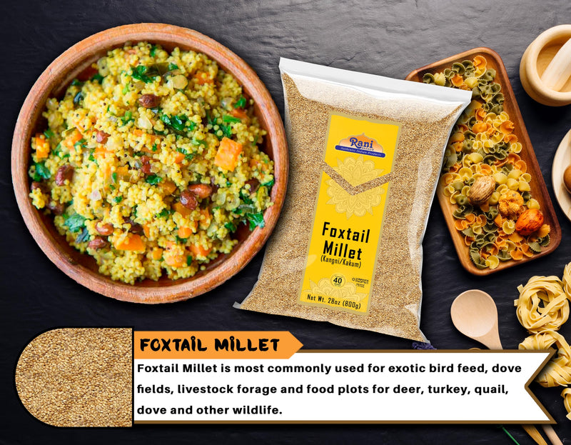Rani Foxtail Millet Polished (Setaria italica) Ancient Grains 800g (28oz) ~ All Natural | Gluten Friendly | NON-GMO | Kosher | Vegan | Indian Origin