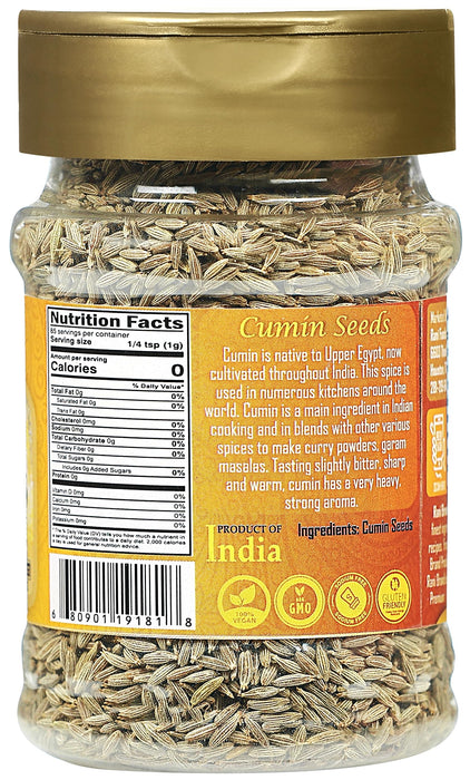 Rani Cumin Seeds Whole (Jeera) Spice 3oz (85g) PET Jar ~ All Natural | Gluten Friendly | NON-GMO | Vegan | Kosher | Indian Origin