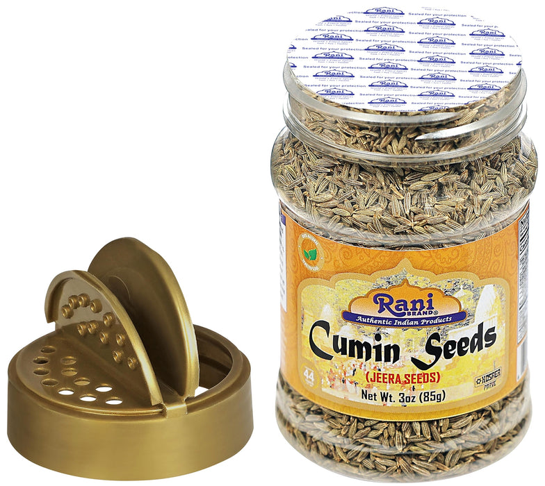 Rani Cumin Seeds Whole (Jeera) Spice 3oz (85g) PET Jar ~ All Natural | Gluten Friendly | NON-GMO | Vegan | Kosher | Indian Origin