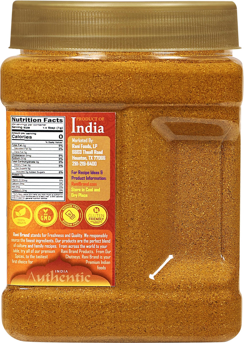 Rani Tandoori Masala (Natural, No Colors Added) Indian 11-Spice Blend 16oz (1lb) 454g PET Jar, Pack of 6 ~ Salt Free | Vegan | Gluten Friendly | NON-GMO | Indian Origin