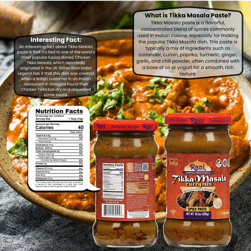 Rani Tikka Masala Cooking Spice Paste 10.5oz (300g) Glass Jar, Pack of 5+1 FREE ~ No Colors | All Natural | NON-GMO | Kosher | Vegan | Gluten Free