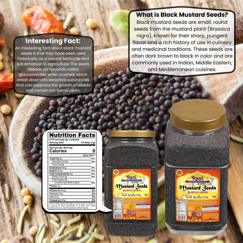 Rani Black Mustard Seeds Whole {10 Sizes Available}