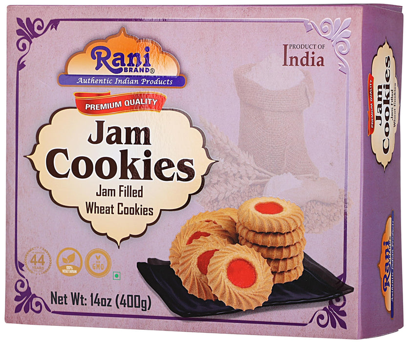 Rani Jam Cookies (Jam Filled Wheat Cookies) 14oz (400g) Premium Quality Indian Cookies ~ All Natural | Vegan | Non-GMO | Indian Origin