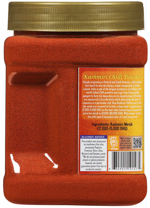 Rani Kashmiri Chilli Powder (Deggi Mirch) 16oz (1lb) 454g PET Jar ~ Natural | Salt-Free | Vegan | Gluten Friendly | NON-GMO | Kosher | Perfect for Deviled Eggs & Other Low Heat Dishes