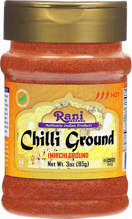 Rani Chilli Powder (Mirchi) Ground Indian Spice 3oz (85g) PET Jar ~ All Natural | Salt-Free | Vegan | No Colors | Gluten Friendly | NON-GMO | Kosher