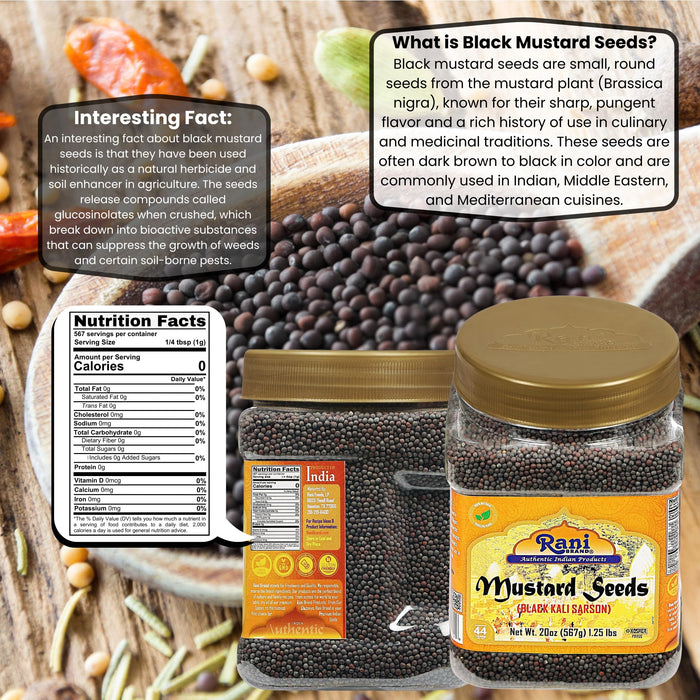 Rani Black Mustard Seeds Whole {10 Sizes Available}