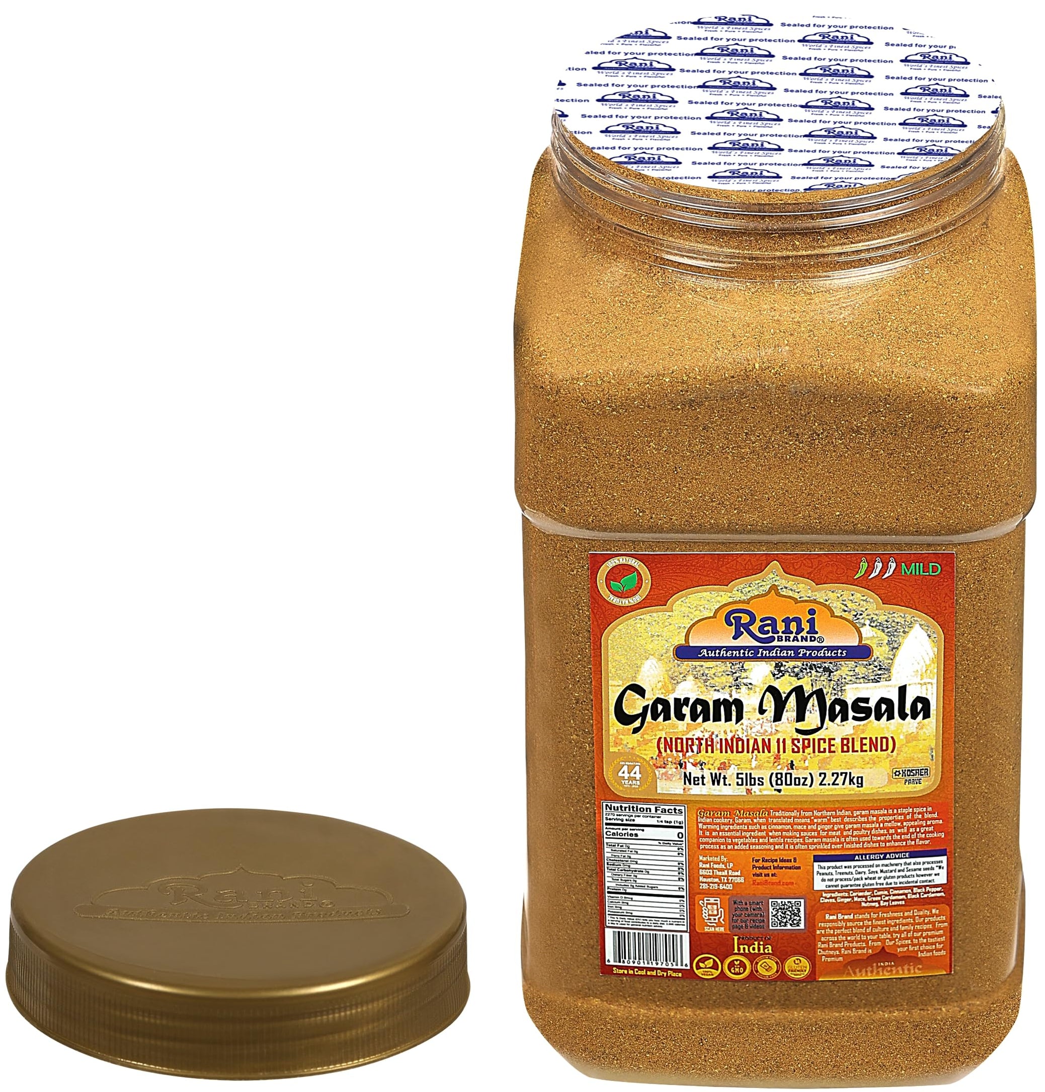 Rani Garam Masala Indian 11Spice Blend 80oz (5lbs) 2.27kg PET Jar A — Rani Brand Factory Store