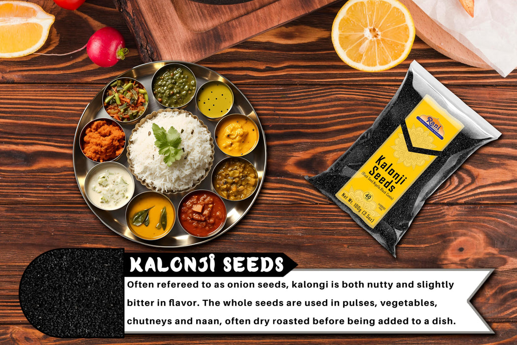 Rani Kalonji (Black Seed, Nigella Sativa, Black Cumin) Seeds 3.5oz (100g) All Natural ~ Gluten Friendly | NON-GMO | Kosher | Vegan | Indian Origin