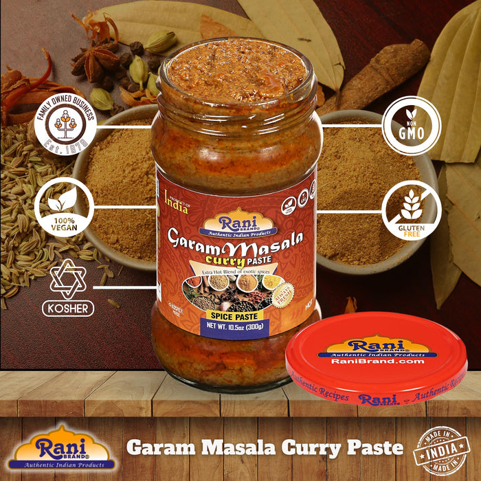 Rani Garam Masala Curry Spice Paste 10.5oz (300g) Glass Jar ~ No Colors | All Natural NON-GMO | Kosher | Vegan | Gluten Free | Indian Origin