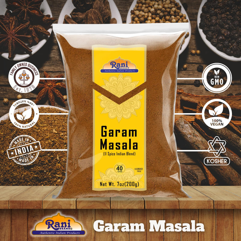 Rani Garam Masala Indian 11-Spice Blend 7oz (200g) ~ All Natural, Salt-Free | Vegan | No Colors | Gluten Friendly | NON-GMO | Kosher | Indian Origin