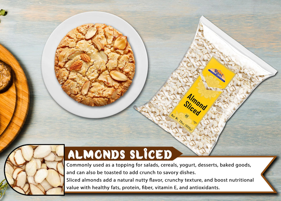 Rani Almonds, Raw Whole With Skin (uncooked, unsalted) 28oz (1.75lbs) 800g) ~ All Natural | Vegan | Gluten Friendly | Kosher | Fresh Product of USA ~ California Shelled Almonds