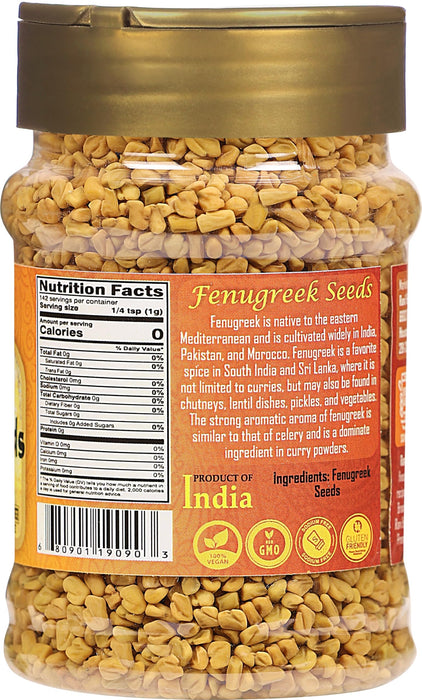 Rani Fenugreek (Methi) Seeds Whole 5oz (141g) PET Jar, Trigonella foenum graecum ~ All Natural | Vegan | Gluten Friendly | Non-GMO | Kosher