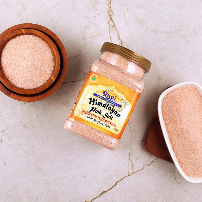 Rani Himalayan Pink Salt Powder (84 Essential Trace Minerals) 64oz (4lbs) 1.81kg PET Jar ~ All Natural | Vegan | Gluten Friendly | NON-GMO | Kosher | Indian Origin