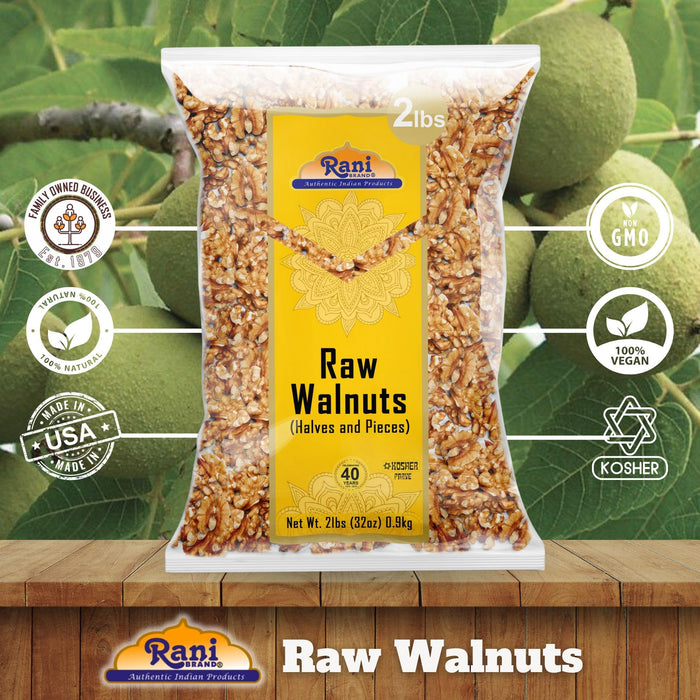 Rani Raw Walnuts, Halves and Pieces 32oz (2lbs)908g ~ All Natural | Vegan | Kosher | Gluten Friendly | Fresh Product of USA