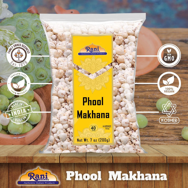 Phool Makhana (Fox Nut / Popped Lotus Seed) - 7oz (200g) - Rani Brand Authentic Indian Products
