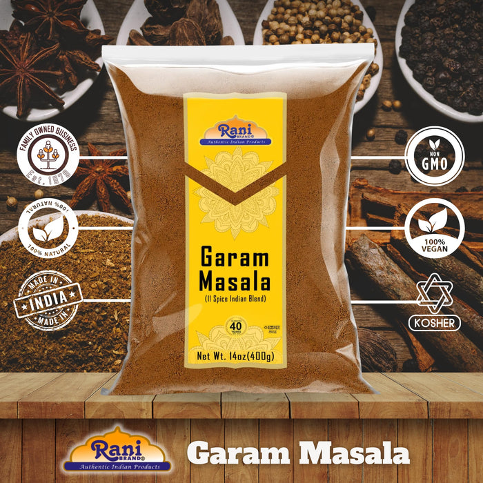 Rani Garam Masala Indian 11-Spice Blend 14oz (400g) ~ All Natural, Salt-Free | Vegan | No Colors | Gluten Friendly | NON-GMO | Kosher | Indian Origin