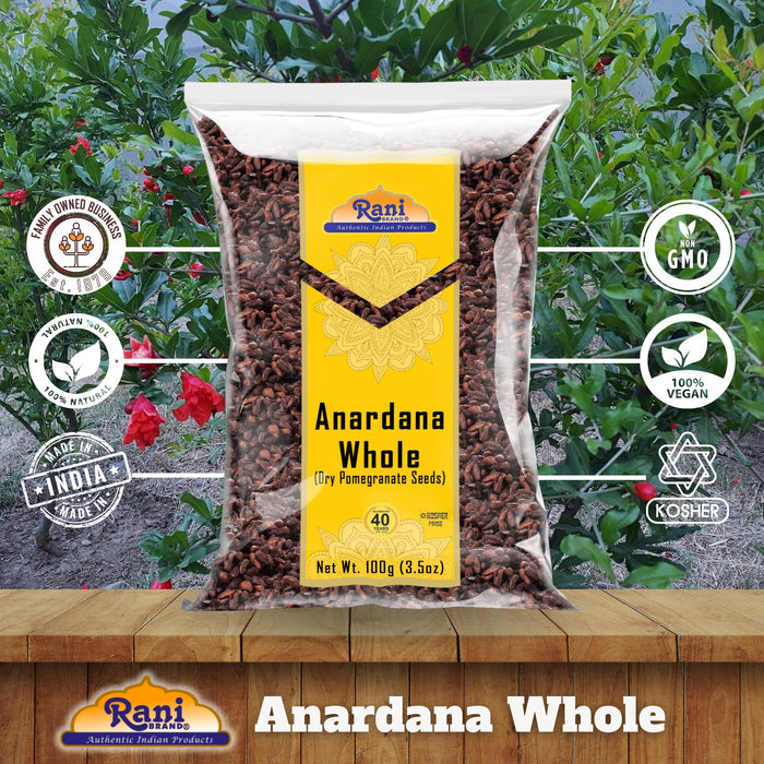 Rani Anardana (Pomegranate) Dry Whole Seeds Indian Spice 3.5oz (100g) ~ All Natural | No Color | Gluten Friendly | Vegan | NON-GMO | Kosher