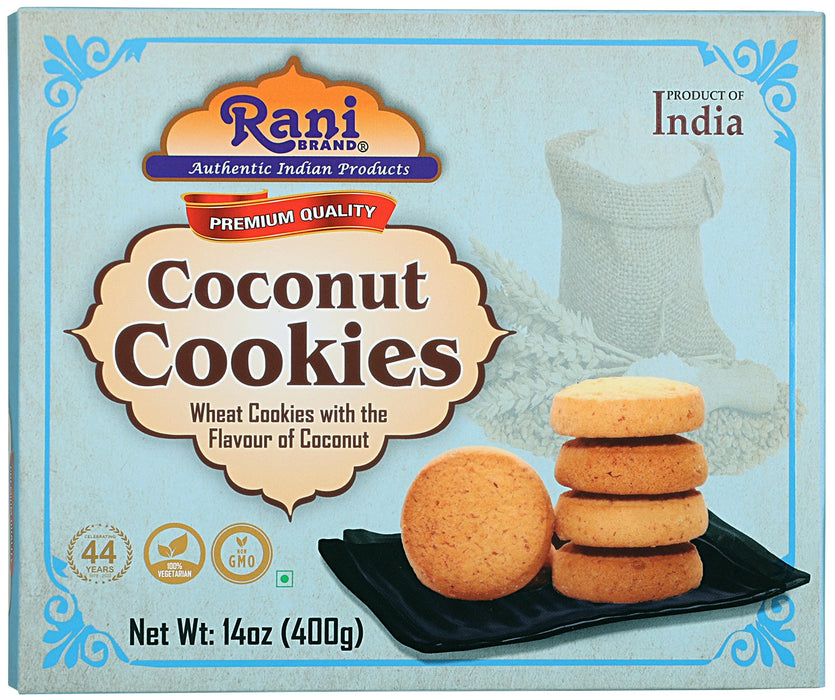 Rani Coconut Cookies (Wheat Cookies with the Flavor of Coconut) 14oz (400g) Premium Quality Indian Cookies ~ Vegan | Non-GMO | Indian Origin