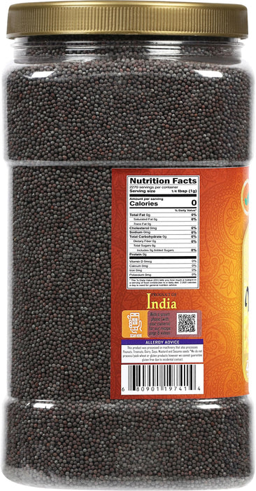 Rani Black Mustard Seeds Whole Spice (Kali Rai) 80oz (5lbs) 2.27kg Bulk PET Jar ~ All Natural | Gluten Friendly | NON-GMO | Kosher | Vegan | Indian Origin