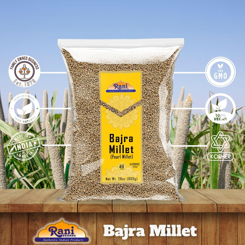 Rani Bajri Millet (Pearl Millet) 28oz (1.75lbs) 800g ~ All Natural | Vegan | Gluten Friendly | NON-GMO | Kosher | Indian Origin