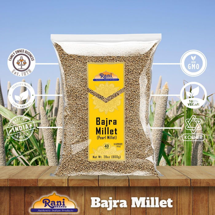 Rani Bajri Millet (Pearl Millet) 28oz (1.75lbs) 800g ~ All Natural | Vegan | Gluten Friendly | NON-GMO | Kosher | Indian Origin