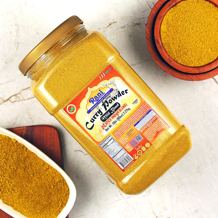 Rani Curry Powder Mild Natural 10-Spice Blend 5lbs (80oz) Bulk, PET Jar ~ Salt-Free | Vegan | Gluten Friendly | NON-GMO | Kosher | NO Chili or Peppers